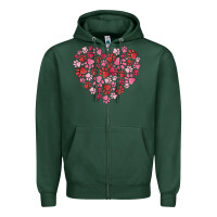 Sports Green dog valentine Zipper Hoodie - MaliasSmallBusiness