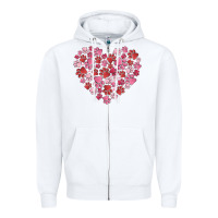 White dog valentine Zipper Hoodie - MaliasSmallBusiness