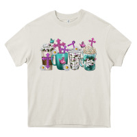 Cream blessed coffee cups Heavy Core Tee - texasbilliewilder