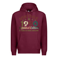 Burgundy Vintage 1990 Limited Edition 31 Years Of Being Awesome Premium Hoodie - Bettercallsaul