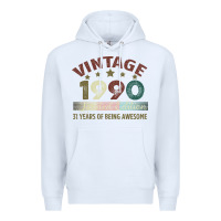 White Vintage 1990 Limited Edition 31 Years Of Being Awesome Premium Hoodie - Bettercallsaul