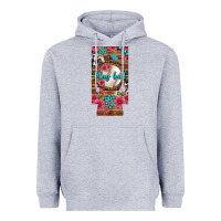 Heather Grey Play Ball Baseball With Pink Flowers 12 Oz Slim Can Cooler Heavyweight Hoodie - BundleAndBundleShop