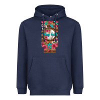 Navy Play Ball Baseball With Pink Flowers 12 Oz Slim Can Cooler Heavyweight Hoodie - BundleAndBundleShop