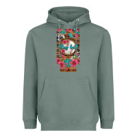 Sage Play Ball Baseball With Pink Flowers 12 Oz Slim Can Cooler Heavyweight Hoodie - BundleAndBundleShop