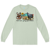 Matcha Peace Love Jersey Giant Chicken Long Sleeve Tee - LillyAllenDesigns
