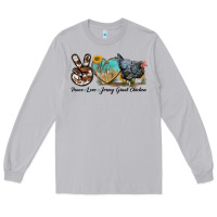 Moon Dust Peace Love Jersey Giant Chicken Long Sleeve Tee - LillyAllenDesigns