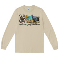 Mushroom Peace Love Jersey Giant Chicken Long Sleeve Tee - LillyAllenDesigns