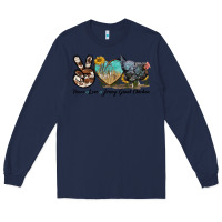 Navy Peace Love Jersey Giant Chicken Long Sleeve Tee - LillyAllenDesigns