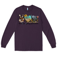 Plum Peace Love Jersey Giant Chicken Long Sleeve Tee - LillyAllenDesigns