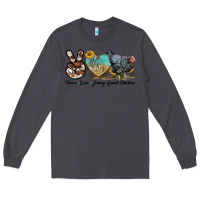 Smoke Peace Love Jersey Giant Chicken Long Sleeve Tee - LillyAllenDesigns
