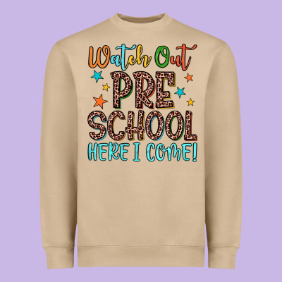 Watch Out Preschool Here I Come! Heavyweight Sweatshirt Designed By Jahusdesignshop