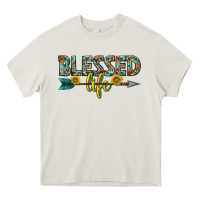 Cream blessed life western Heavy Core Tee - texasbilliewilder