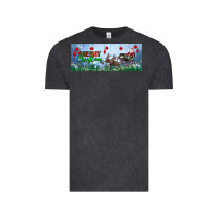 Vintage Black merry christmas with santa sleigh Vintage Tee - BundleAndBundleShop