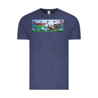 Vintage Denim merry christmas with santa sleigh Vintage Tee - BundleAndBundleShop