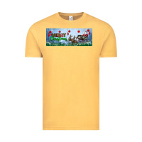 Vintage Mustard merry christmas with santa sleigh Vintage Tee - BundleAndBundleShop