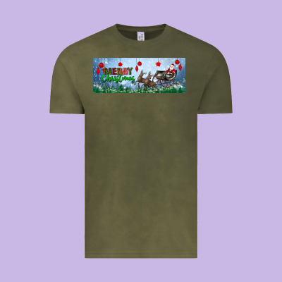 Merry Christmas With Santa Sleigh Vintage Tee Designed By Bundleandbundleshop