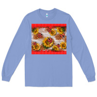 Colony Blue ladybug sunflower Long Sleeve Tee - BarkalooDesign