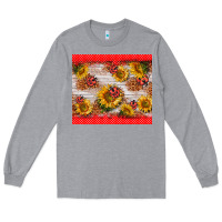 Heather Grey ladybug sunflower Long Sleeve Tee - BarkalooDesign
