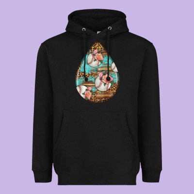 American Football And Western Roses Teardrop Heavyweight Hoodie Designed By Bundleandbundleshop