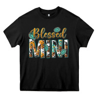 Black blessed mini with leopard and aztec Heavy Core Tee - texasbilliewilder