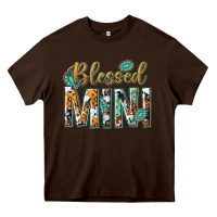 Chocolate Brown blessed mini with leopard and aztec Heavy Core Tee - texasbilliewilder