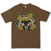 Cacao suffolk ewe front sunflowers rainbow Premium Tee - BarkalooDesign