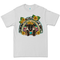 Dove Grey suffolk ewe front sunflowers rainbow Premium Tee - BarkalooDesign