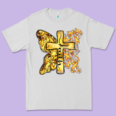 Faith Child Cancer Cross Premium Tee Designed By Zillion Design Studio