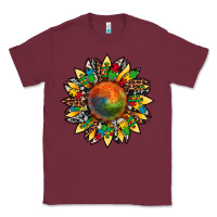 Burgundy autism awareness cowhide leopard sunflower Classic Tee - Artiststas