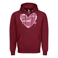 Burgundy my valentine has paws Zipper Hoodie - MaliasSmallBusiness