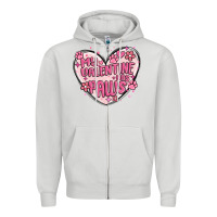 Dove Grey my valentine has paws Zipper Hoodie - MaliasSmallBusiness