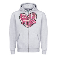 Heather Grey my valentine has paws Zipper Hoodie - MaliasSmallBusiness