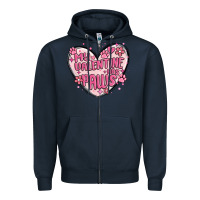 Navy my valentine has paws Zipper Hoodie - MaliasSmallBusiness