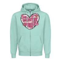 Seafoam my valentine has paws Zipper Hoodie - MaliasSmallBusiness