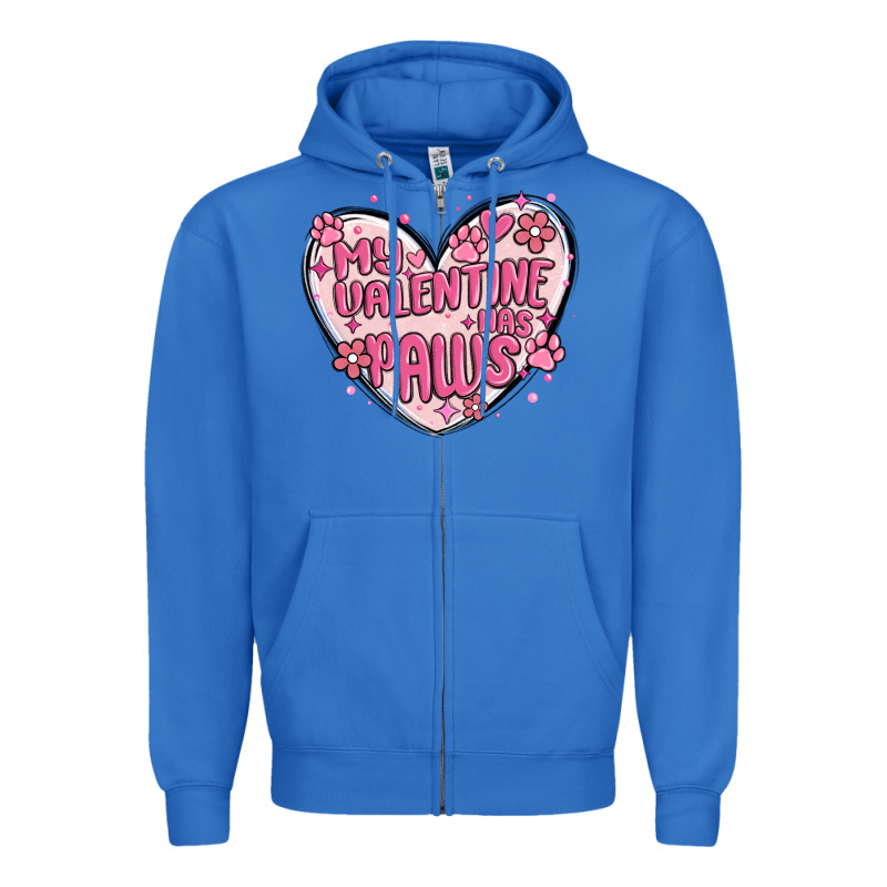 My Valentine Has Paws Zipper Hoodie by MaliasSmallBusiness | Teevron