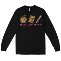 Black teach love inspire leopard Long Sleeve Tee - AdoDesignShop