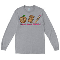 Heather Grey teach love inspire leopard Long Sleeve Tee - AdoDesignShop