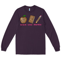 Plum teach love inspire leopard Long Sleeve Tee - AdoDesignShop