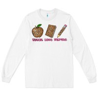 White teach love inspire leopard Long Sleeve Tee - AdoDesignShop