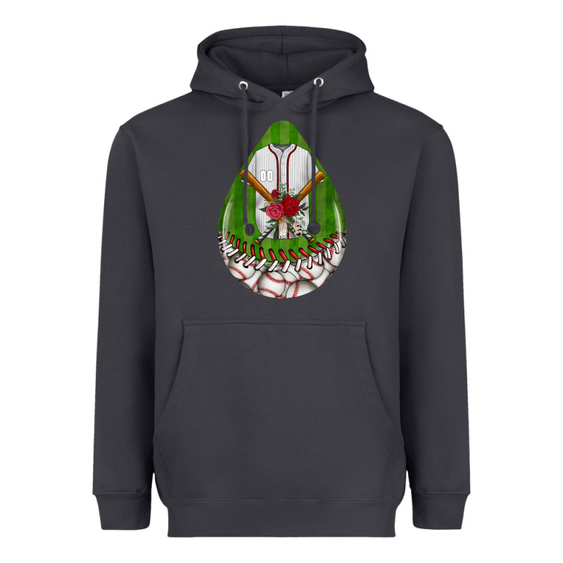 Baseball And Western Roses Teardrop  2 Heavyweight Hoodie by BundleAndBundleShop | Teevron