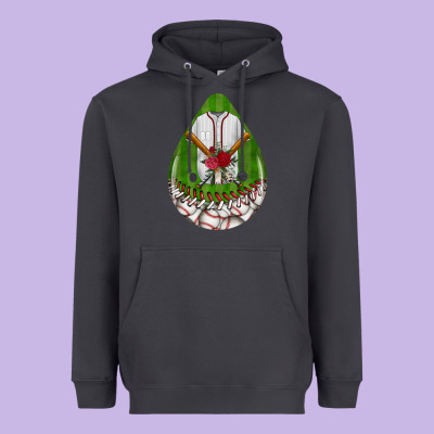 Baseball And Western Roses Teardrop  2 Heavyweight Hoodie Designed By Bundleandbundleshop