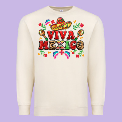 Viva Mexico Premium Sweatshirt Designed By Lillyallendesigns