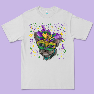 Premium Tee Mardi gras mask french bulldog