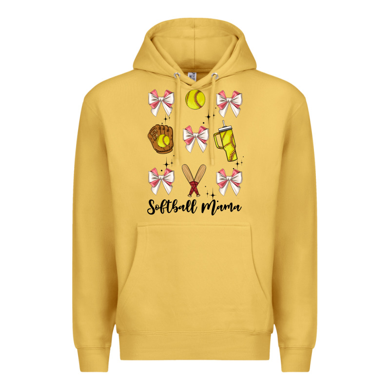 Softball Coquette Bow Premium Hoodie by JahusDesignShop | Teevron