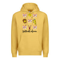 Antique Gold softball coquette bow Premium Hoodie - JahusDesignShop