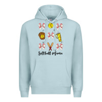 Blue Mist softball coquette bow Premium Hoodie - JahusDesignShop