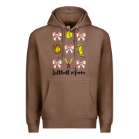 Chestnut softball coquette bow Premium Hoodie - JahusDesignShop