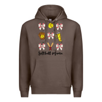Coffee softball coquette bow Premium Hoodie - JahusDesignShop