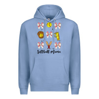 Colony Blue softball coquette bow Premium Hoodie - JahusDesignShop