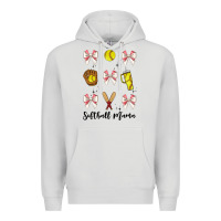 Dove Grey softball coquette bow Premium Hoodie - JahusDesignShop